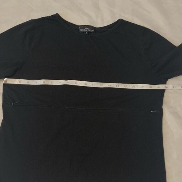 Nursing Queen Breast Feeding Top Short Sleeve Black Size Small Double Zippers - Picture 6 of 10